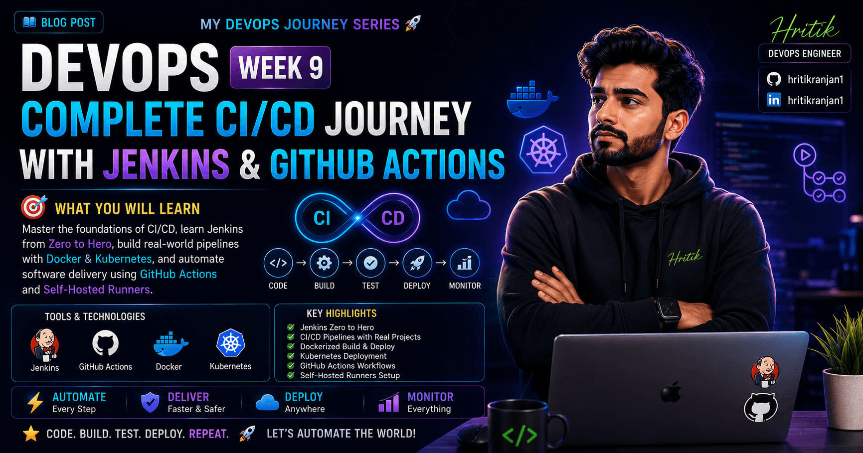 π DevOps Week 9.1 β Complete CI/CD Journey with Jenkins & GitHub Actions